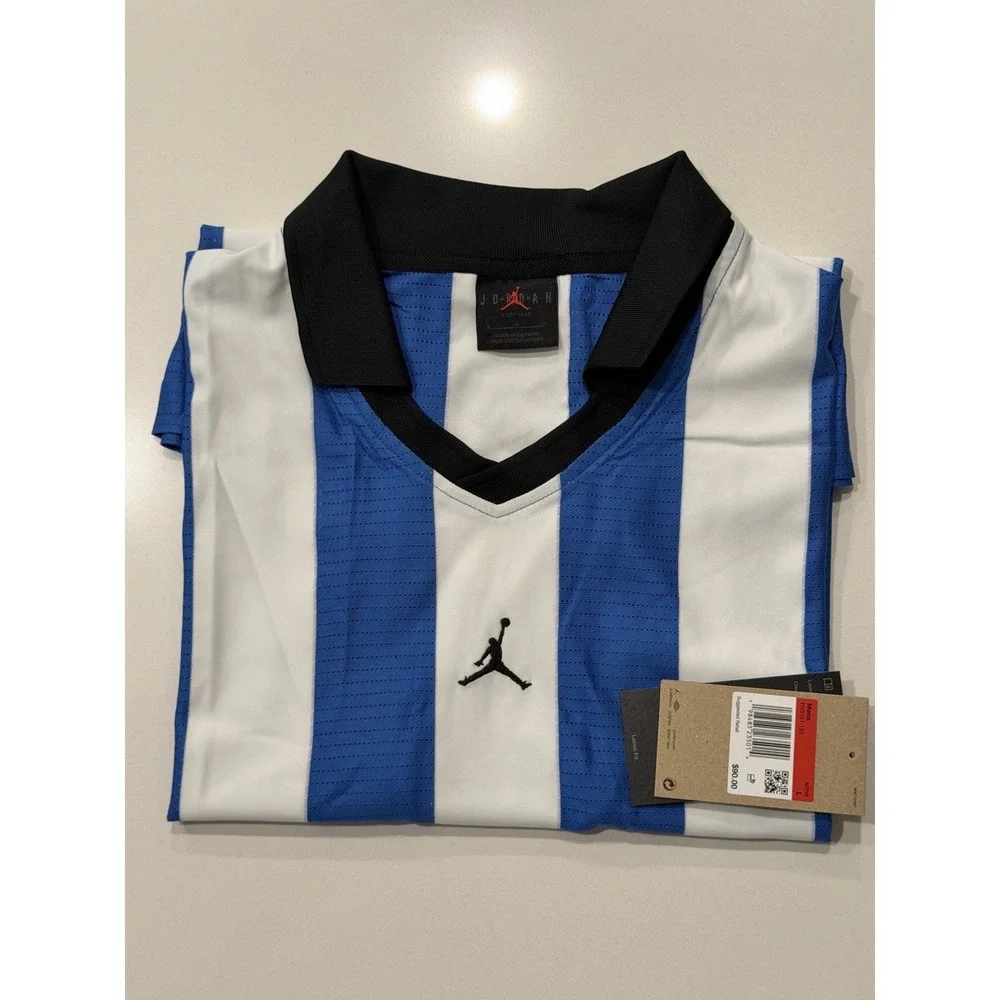 Jordan Brooklyn Collegiate Goalie Top HV0107-133 Mens Large Blue White Stripe